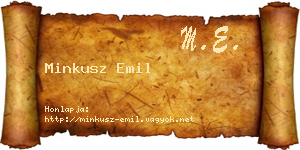 Minkusz Emil névjegykártya
